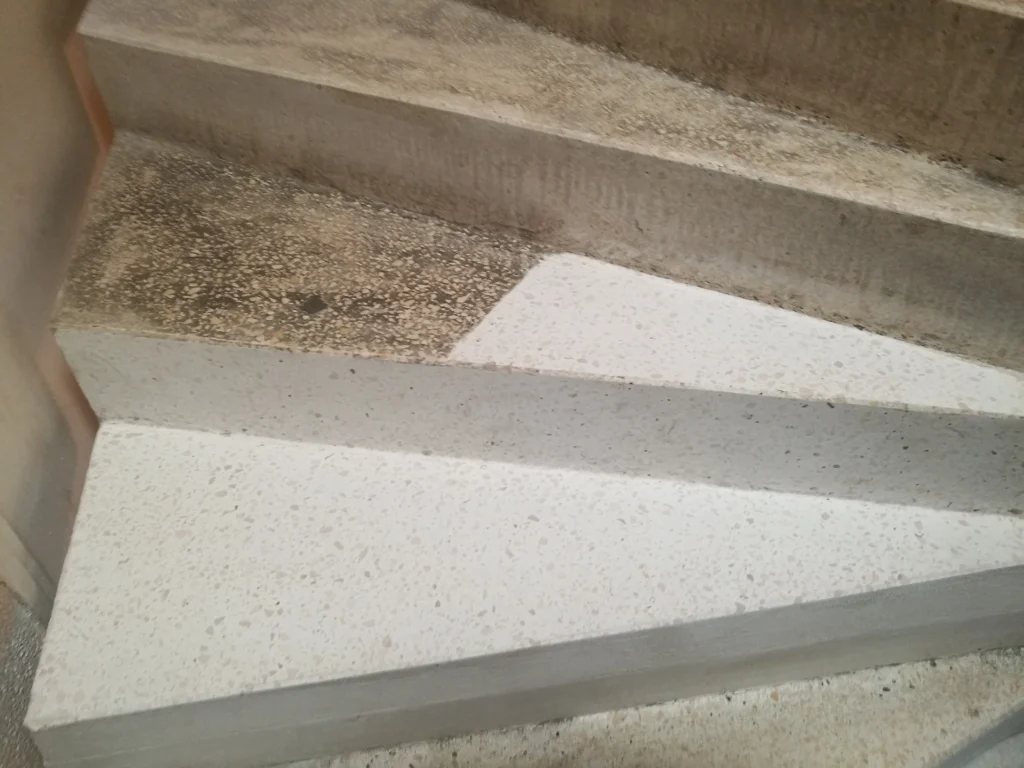 Sol marbre ancien restauré — rénovation Atouts Marbres