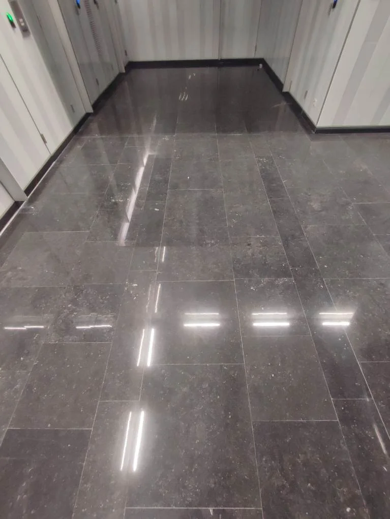 Sol marbre blanc et noir lustré